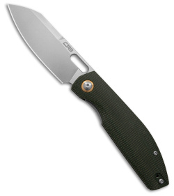 CJRB Cutlery Ekko Liner Lock Knife Green Micarta  (3.3" Stonewash)