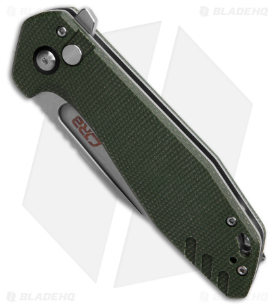 CJRB Cutlery Riff Button Lock Knife Green Micarta (3.5" Satin)