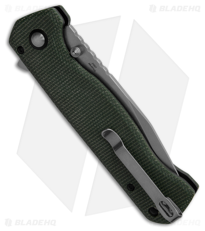 CJRB Cutlery Chord Button Lock Knife Green Micarta (3.5" Satin)