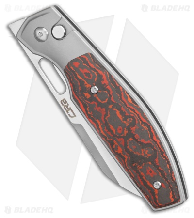 CJRB EKKO Button Lock Knife Fat Carbon/Titanium (3.23" Polish S90V)