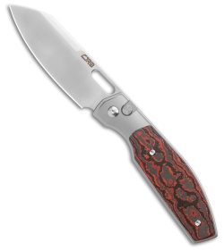 CJRB EKKO Button Lock Knife Fat Carbon/Titanium (3.23" Polish S90V)