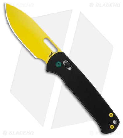 CJRB Hectare Crossbar Lock Knife Black G-10 (3.2" Paint Spraying Yellow)