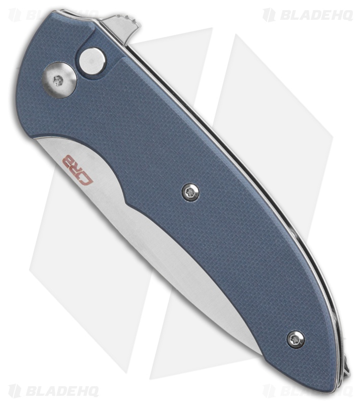 CJRB Space Cowboy Button Lock Knife Blue G-10 (3" Polish AR-RPM9)