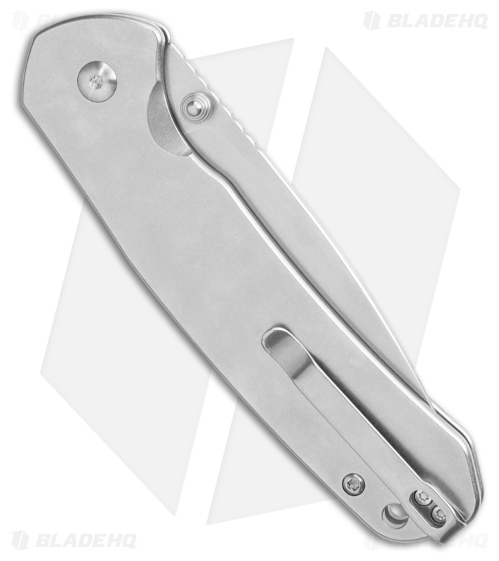 CJRB Cutlery Large Pyrite Button Lock Knife Stonewash Steel (3.7" SW)
