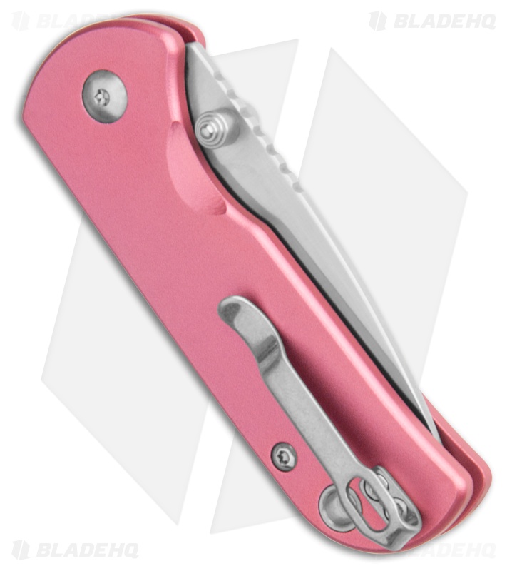 CJRB Cutlery Mica Button Lock Knife Pink Aluminum (2.4" Satin AR-RPM9)