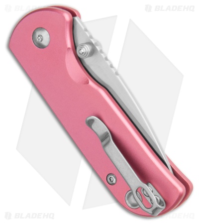 CJRB Cutlery Mica Button Lock Knife Pink Aluminum (2.4" Satin AR-RPM9)