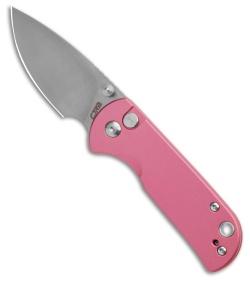 CJRB Cutlery Mica Button Lock Knife Pink Aluminum (2.4" Satin AR-RPM9)