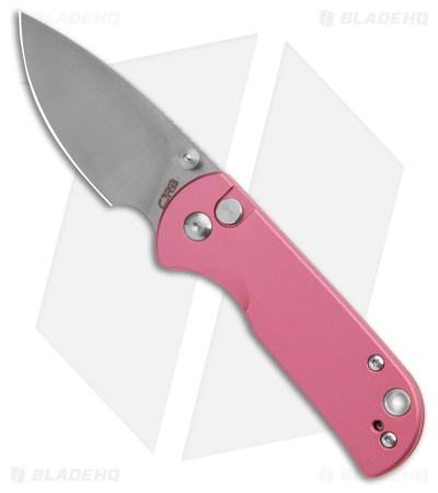CJRB Cutlery Mica Button Lock Knife Pink Aluminum (2.4" Satin AR-RPM9)