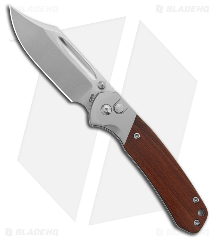 CJRB Cutlery Pyrite Bowie Button Lock Knife Rosewood (3.1" Polish)