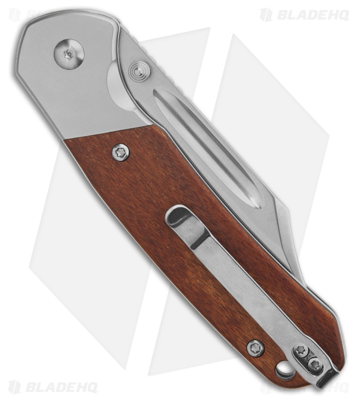 CJRB Cutlery Pyrite Bowie Button Lock Knife Rosewood (3.1" Polish)