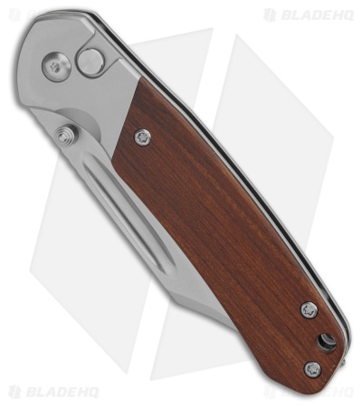 CJRB Cutlery Pyrite Bowie Button Lock Knife Rosewood (3.1" Polish)