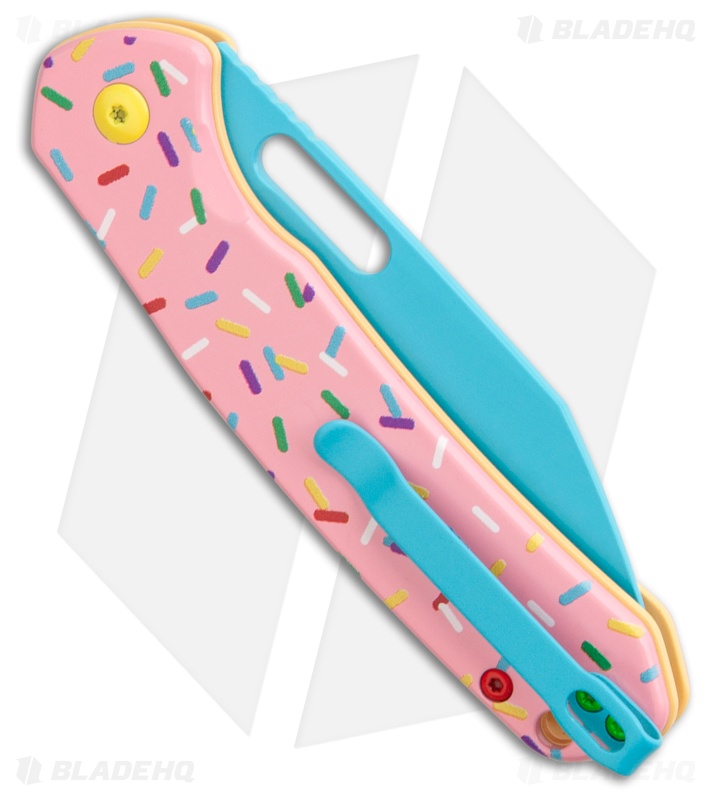 CJRB Cutlery Pyrite-Alt Dessert Warrior® Wharncliffe Knife Pink (3.1" Blue)