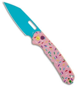 CJRB Cutlery Pyrite-Alt Dessert Warrior® Wharncliffe Knife Pink (3.1" Blue)