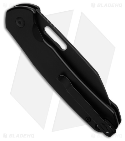 CJRB Cutlery Pyrite-Alt Wharncliffe Button Lock Knife Black Steel (3.1" Black)
