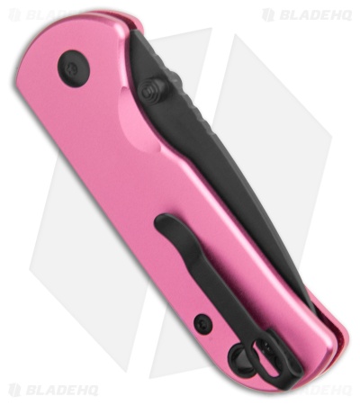 CJRB Cutlery Mica Button Lock Knife Pink Aluminum (2.4" Black AR-RPM9)