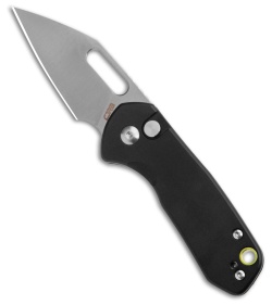 CJRB Mini Pyrite Button Lock Knife Black Aluminum (2.2" Satin AR-RPM9)