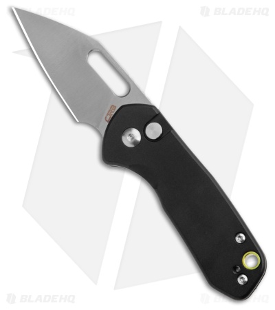 CJRB Mini Pyrite Button Lock Knife Black Aluminum (2.2" Satin AR-RPM9)