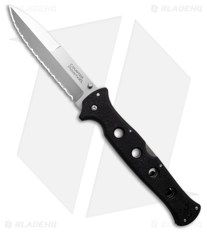 Cold Steel Counterpoint XL Tri-Ad Lock Knife Black (5.63" Satin Serrated) 
