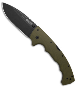 Cold Steel 5-Max Tri-Ad Lock Knife Green G-10 (5" Black Stonewash) CS-FL-50MAX