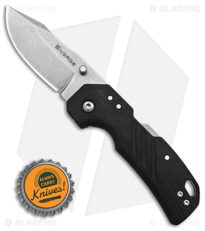 Cold Steel Engage ATLAS Lock Knife Clip Point Black GFN (2.5" Stonewash)