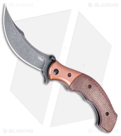 CRKT Ritual Compact Assisted Opening Knife Brown Micarta (3.3" Black SW)