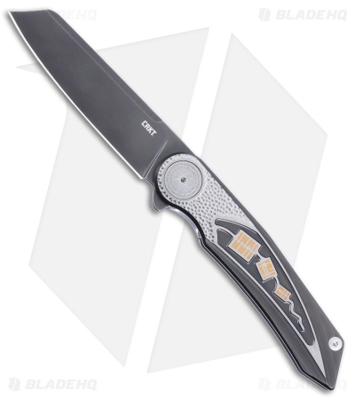 The CRKT Fortuitous MagnaCut Knife BLK GRY Ti BW - Blade HQ