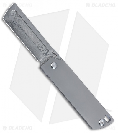 CRKT Mbombo Damascus Frame Lock Titanium - Blade HQ