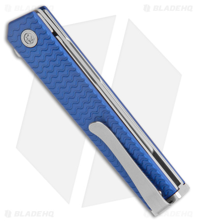 CRKT CEO Microflipper Liner Lock Knife Blue Aluminum (2.21" Satin)