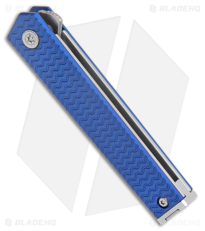 CRKT CEO Microflipper Liner Lock Knife Blue Aluminum (2.21" Satin)