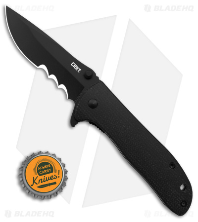 CRKT Drifter Knife w/ Veff Serrations Black Resin Infused Handle (2.82" Black)