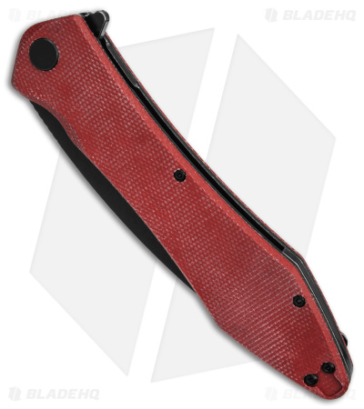 Daggerr Knives Bayun Liner Lock Knife Red Micarta ( 5" Black ) 