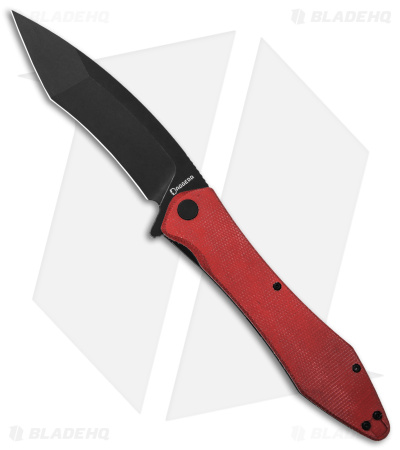 Daggerr Knives Bayun Liner Lock Knife Red Micarta ( 5" Black ) 