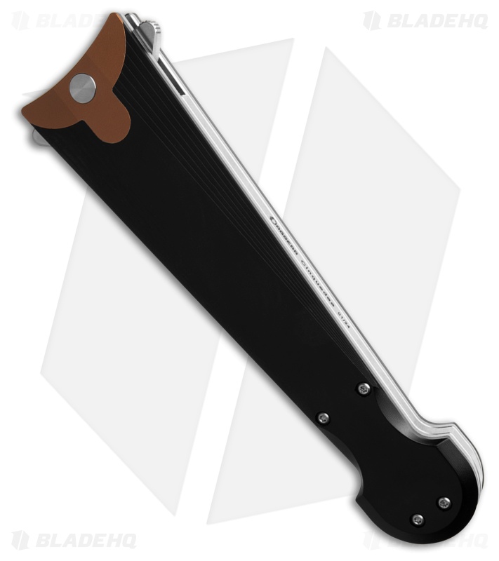Daggerr Knives Cinquedea Liner Lock Knife Black/Gold Aluminum (5.6" Satin VG10)