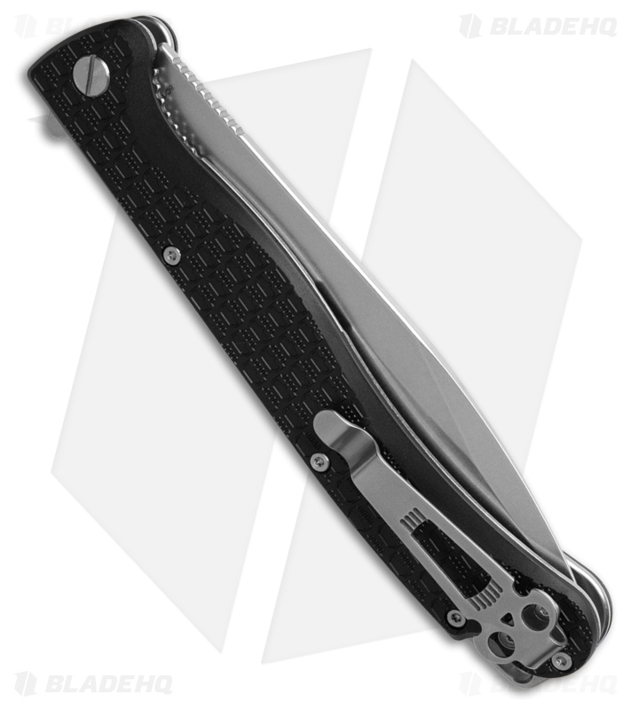 Daggerr Knives Finka Liner Lock Knife Black FRN (5" Stonewash)