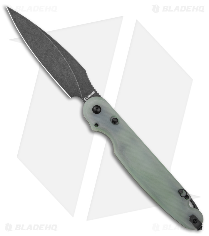 Daggerr Knives Parrot Liner Lock Knife Natural Jade G-10 (4.75" Black SW) 