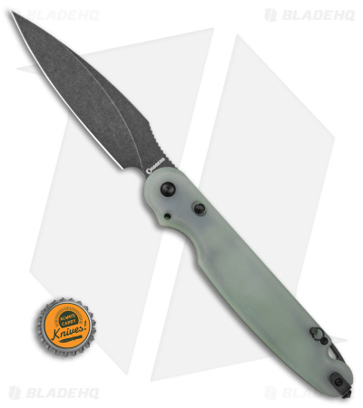 Daggerr Knives Parrot Liner Lock Knife Natural Jade G-10 (4.75" Black SW) 