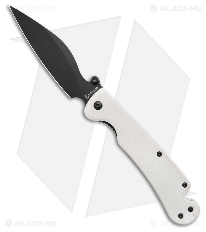 Daggerr Knives Pelican Liner Lock Knife Stormtrooper White G-10 (4" Black)