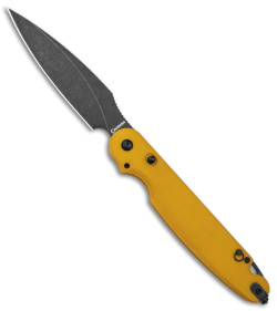 Daggerr Knives Parrot Liner Lock Knife Yellow G-10 (4.75" Black SW) 