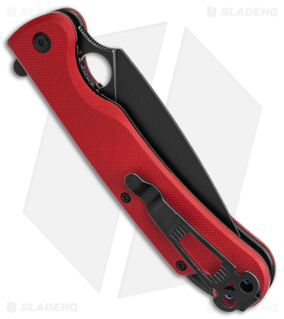 Daggerr Knives Arrow Liner Lock Flipper Knife Red G-10 (3.9" Black SW D2)