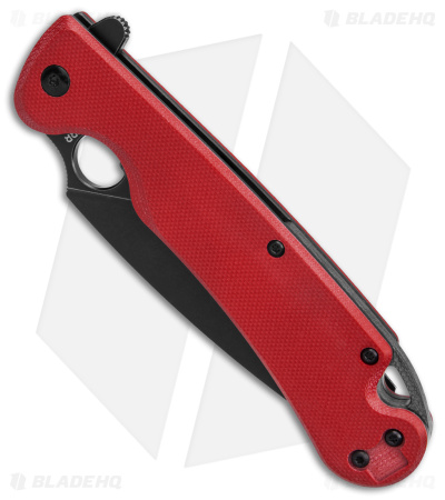 Daggerr Knives Arrow Liner Lock Flipper Knife Red G-10 (3.9" Black SW D2)