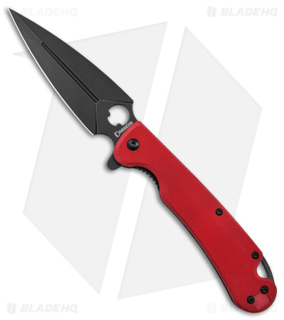 Daggerr Knives Arrow Liner Lock Flipper Knife Red G-10 (3.9" Black SW D2)