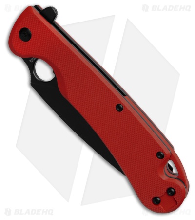 Daggerr Knives Arrow Liner Lock Flipper Knife Red G-10 (3.9" DLC D2)