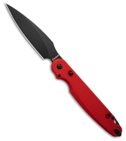 Daggerr Knives Parrot Button Liner Lock Knife Red G-10 (4.75" Black Stonewash)