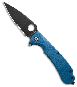 Daggerr Knives Resident Liner Lock Knife Blue FRN (3.5" BW Serr) RSFRNBLUBWSR