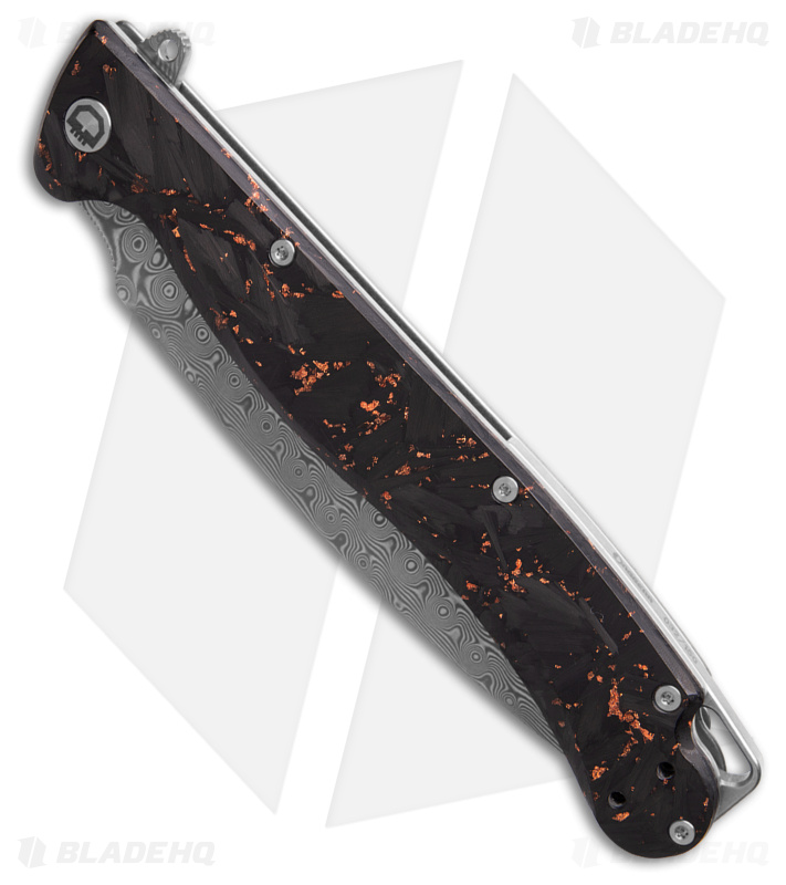 Daggerr Knives Vendetta 2.0 Frame Lock Knife Black/Gold CF (5" Damascus)