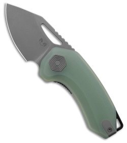 Damned Designs Anzu Liner Lock Knife Jade G10 (2" SW) 14c28n