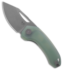 Damned Designs Anzu XL Liner Lock Knife Jade G10 (3" SW) 14c28n