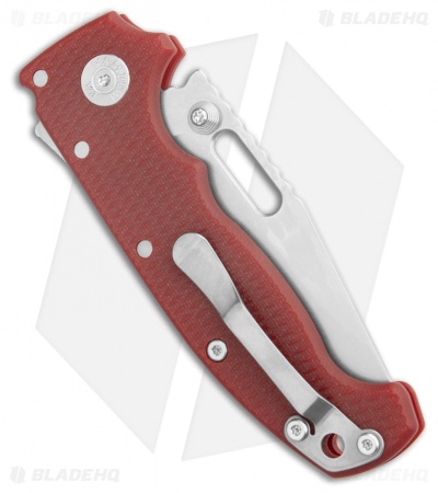 Demko Knives MG AD20S Clip Point Shark-Lock Knife Red G-10 (3.6" Stonewash)