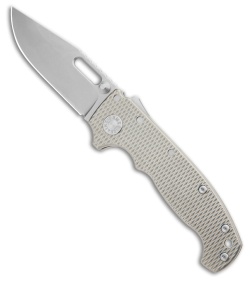 Demko Knives MG AD20S Clip Point Shark-Lock Knife Textured Titanium (3.75" SW)