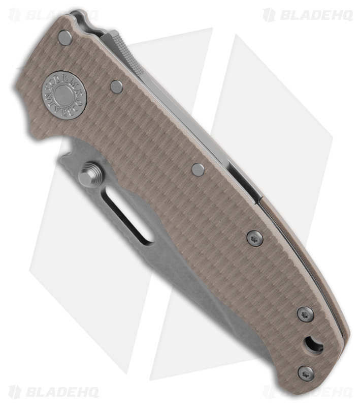 Demko AD20.5 Clip Point Shark-Lock Knife Coyote Tan G-10 (3" Stonewash 3V)